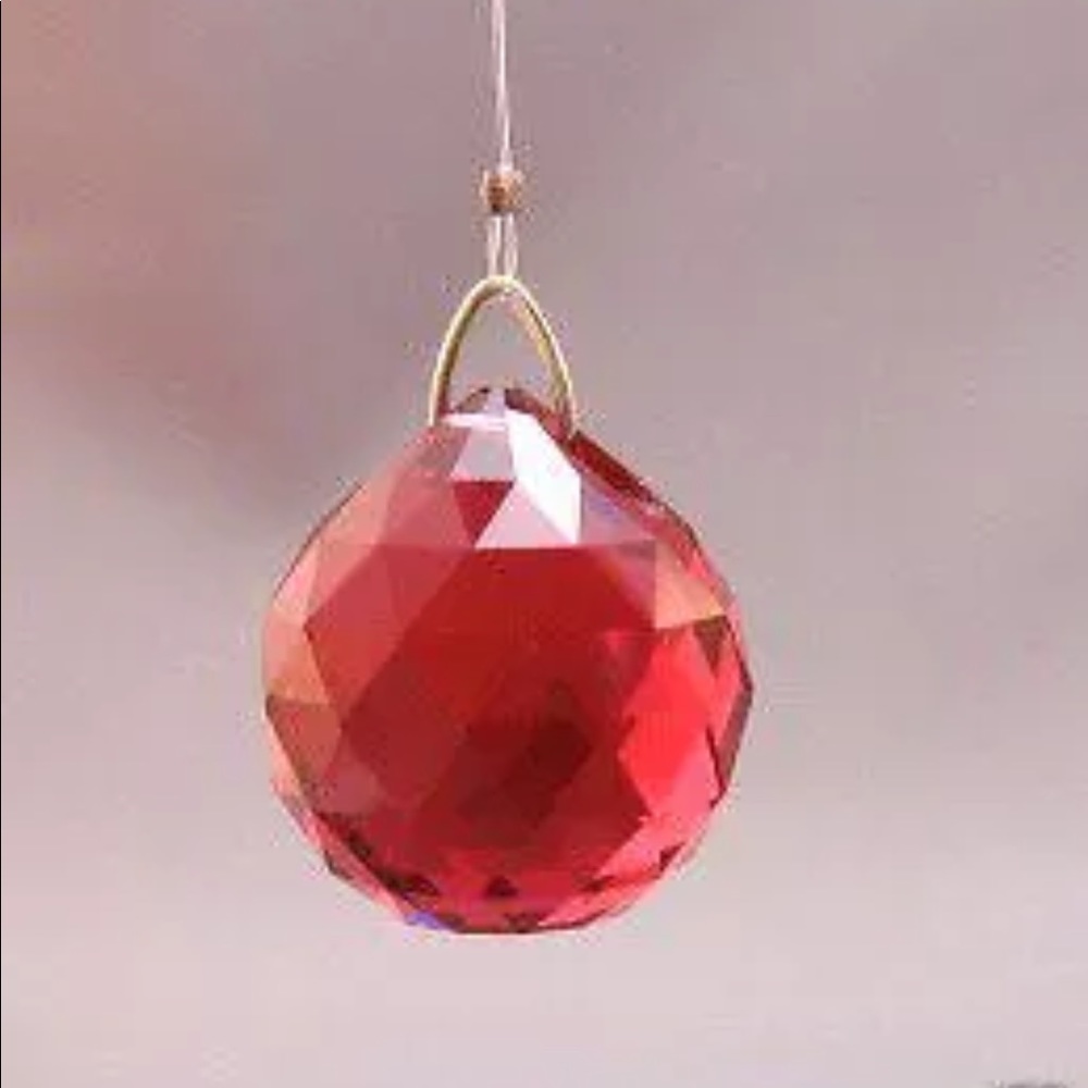 20mm red crystal round prism